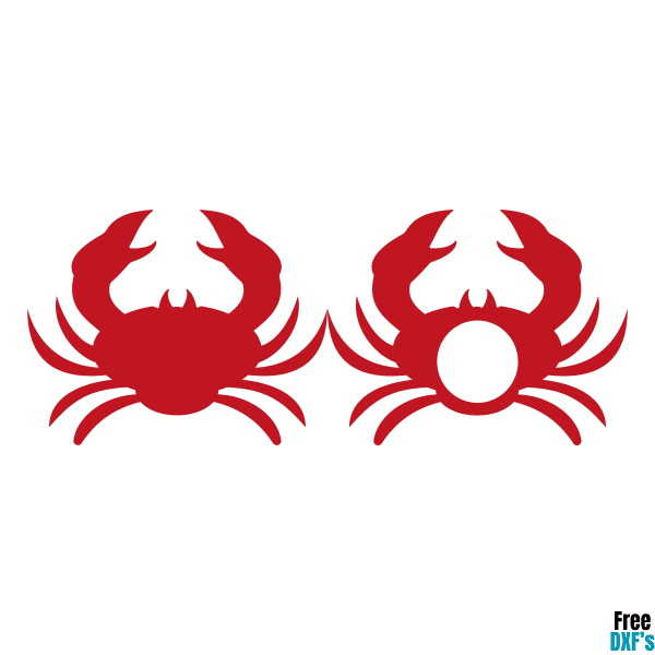 Free Crab Silhouette and Monogram Designs DXF