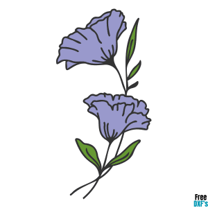 Free Double Flower and Leaves Layered DXF