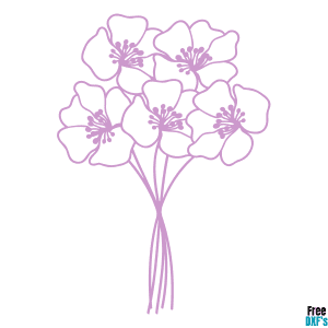 Free Floral Bouquet Outline DXF