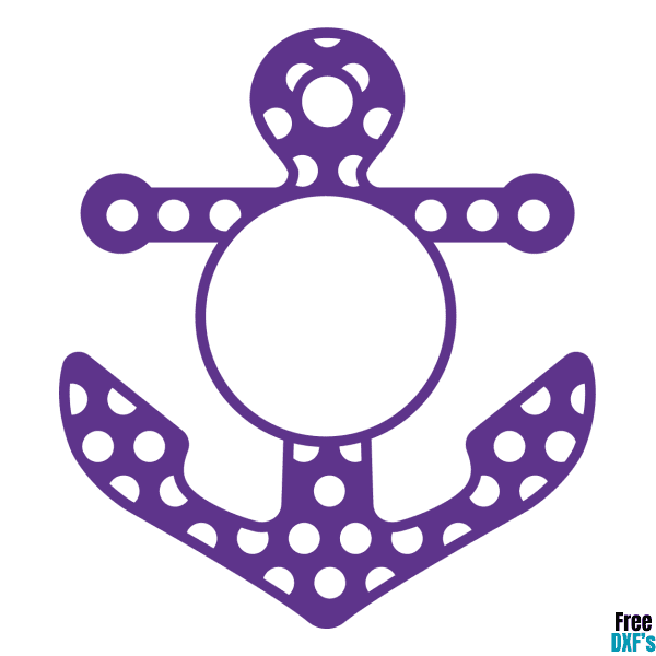 Free Anchor Monogram Design Polka Dot Pattern DXF