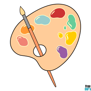 Free Artist Palette and Brush DXF