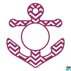 Free Anchor Monogram Design Chevron Pattern DXF