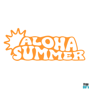Free Aloha Summer Outline Design DXF