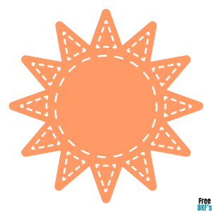 Free Sun Dashed Lines Design DXF