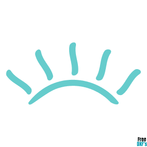 Free Half Sun Line Art Design DXF