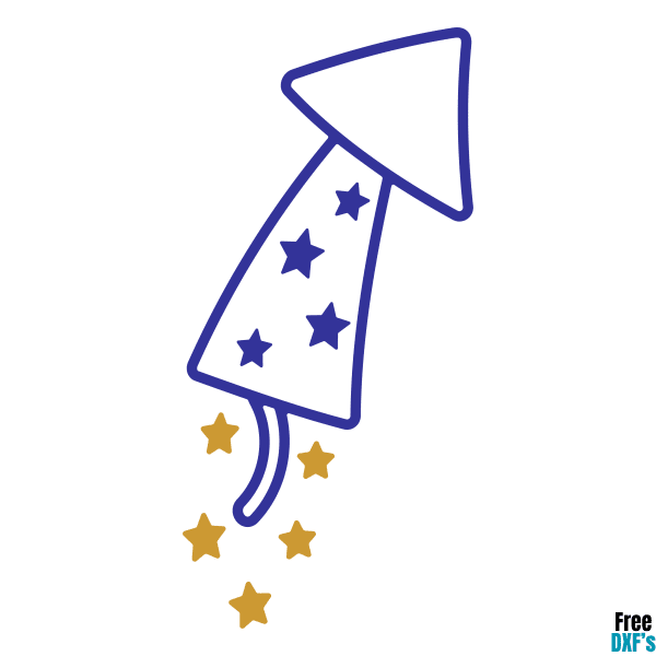 Free 4th July Firework Outline Design DXF