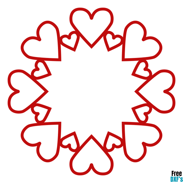 Free Heart Monogram Frame Design 2 DXF