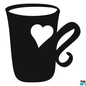 Free Coffee Cup Heart DXF