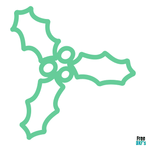 Free Christmas Holly Outline DXF