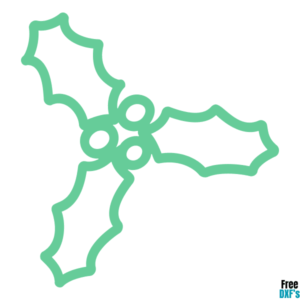 Free Christmas Holly Outline DXF