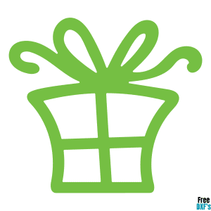 Free Christmas Present Doodle Outline DXF