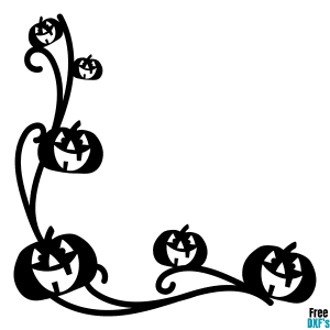 Free Jack O Lantern Flourish Corner Border DXF