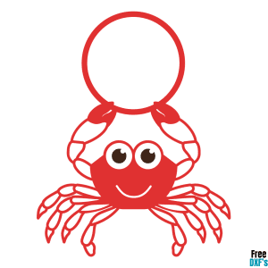 Free Crab Monogram Design 1 DXF