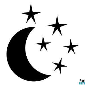 Free Moon and Stars Design 2 DXF