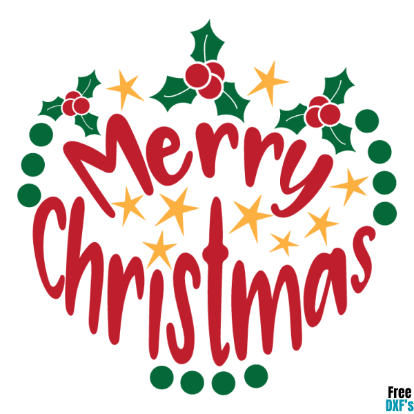 Free Merry Christmas Design 7 DXF
