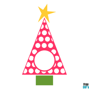 Free Christmas Tree Monogram Polka Dot Pattern DXF
