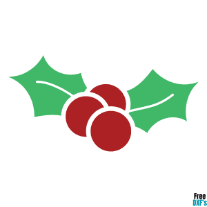 Free Christmas Holly Design 3 DXF