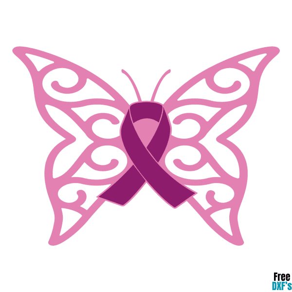 Free Awareness Butterfly Design 1 DXF