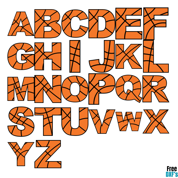 Free Basketball Alphabet DXF