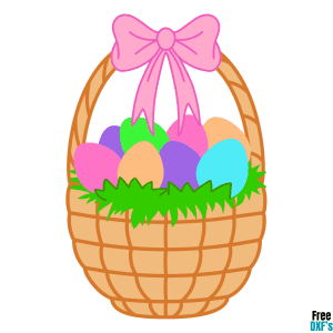 Free Easter Basket with Bow DXF