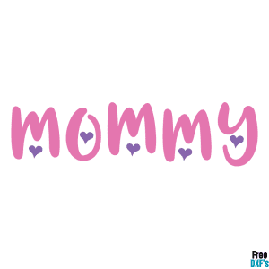 Free Mommy Hearts DXF