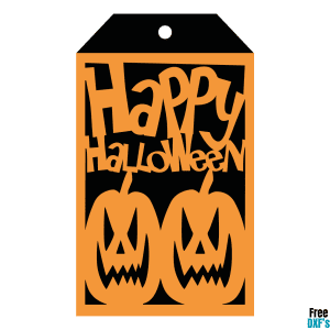 Free Happy Halloween Gift Tag DXF