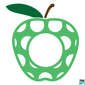 Free Apple Monogram Design Polka Dot Pattern DXF