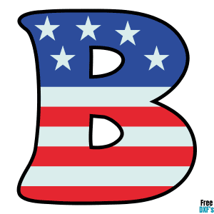 Alphabet DXF Letter B US Flag
