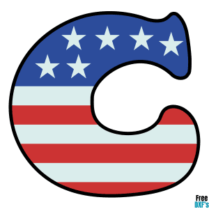 Alphabet DXF Letter C US Flag