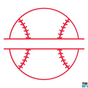 Free Baseball Split Monogram Design DXF