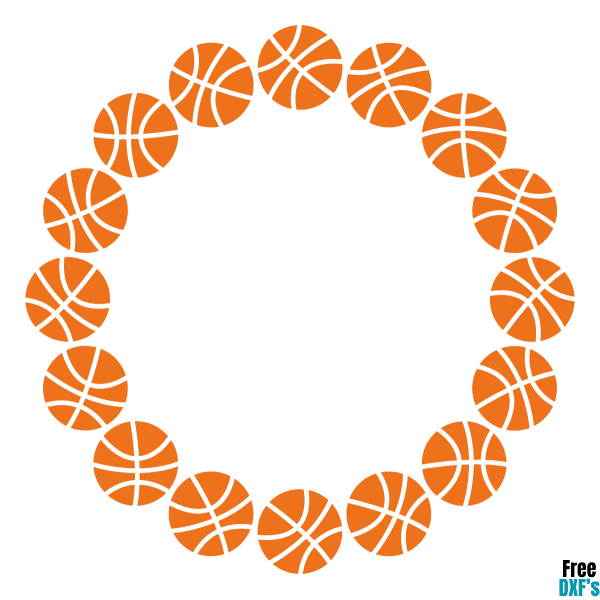 Free Basketball Circle Frame Design 1 DXF