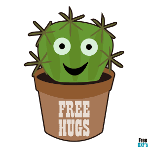 Free Cactus in a Pot DXF