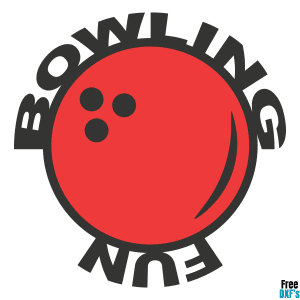 Free Bowling Fun Phrase Design DXF