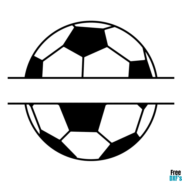 Free Soccer Ball Split Monogram Design DXF