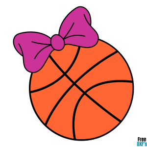 Free Basketball with Bow Design DXF