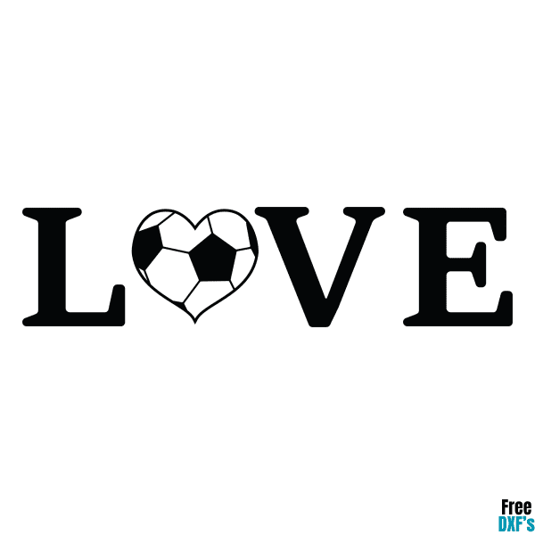 Free Soccer Love Design 2 DXF