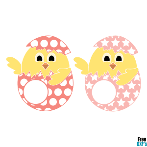 Free Chicks in Eggs Monogram Designs DXF