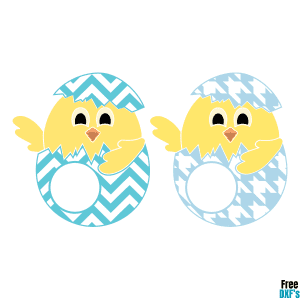 Free Chicks in Eggs Monogram Designs 2 DXF