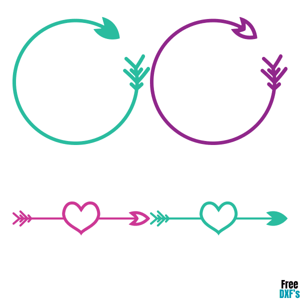 Free Arrow Designs and Arrow Circle Monogram Designs DXF