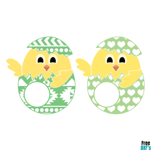 Free Chicks in Eggs Monogram Designs 3 DXF