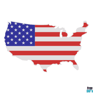 Free USA Outline Flag Design DXF