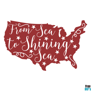 Free From Sea to Shining Sea Quote Design DXF