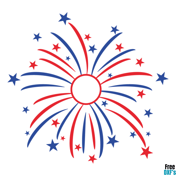 Free Firework Monogram Design DXF