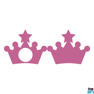 Free Princess Crown Silhouette Monogram Design Set DXF