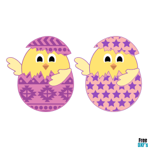 Free Chicks in Eggs Aztec and Star Patterns DXF