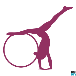 Free Gymnast Monogram Design 5 DXF