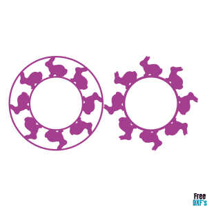 Free Easter Bunny Circle Monogram Frames DXF