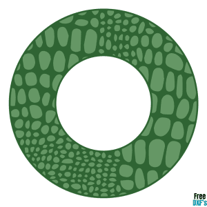 Free Alligator Print Circle Monogram Frame DXF