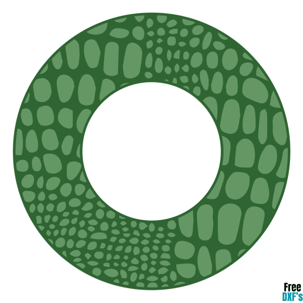 Free Alligator Print Circle Monogram Frame DXF