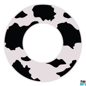 Free Cow Print Circle Monogram Frame DXF